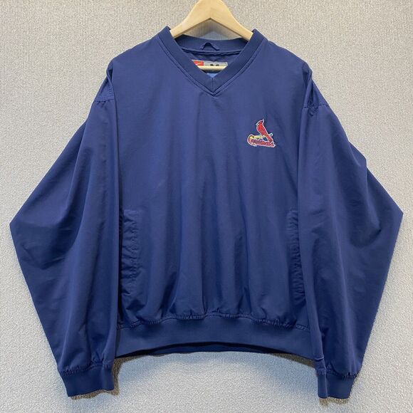 Nike St. Louis Cardinals Windbreaker Jacket Men's Medium MLB V-Neck - Picture 1 of 8